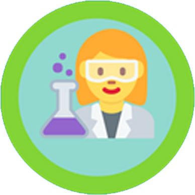 Woman doing science icon