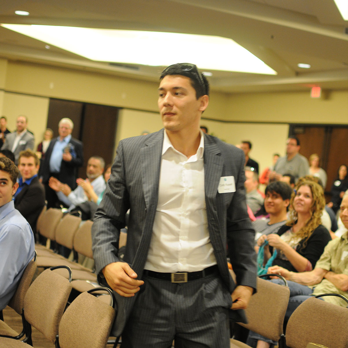 Cody Russel heading to stage to accept his award