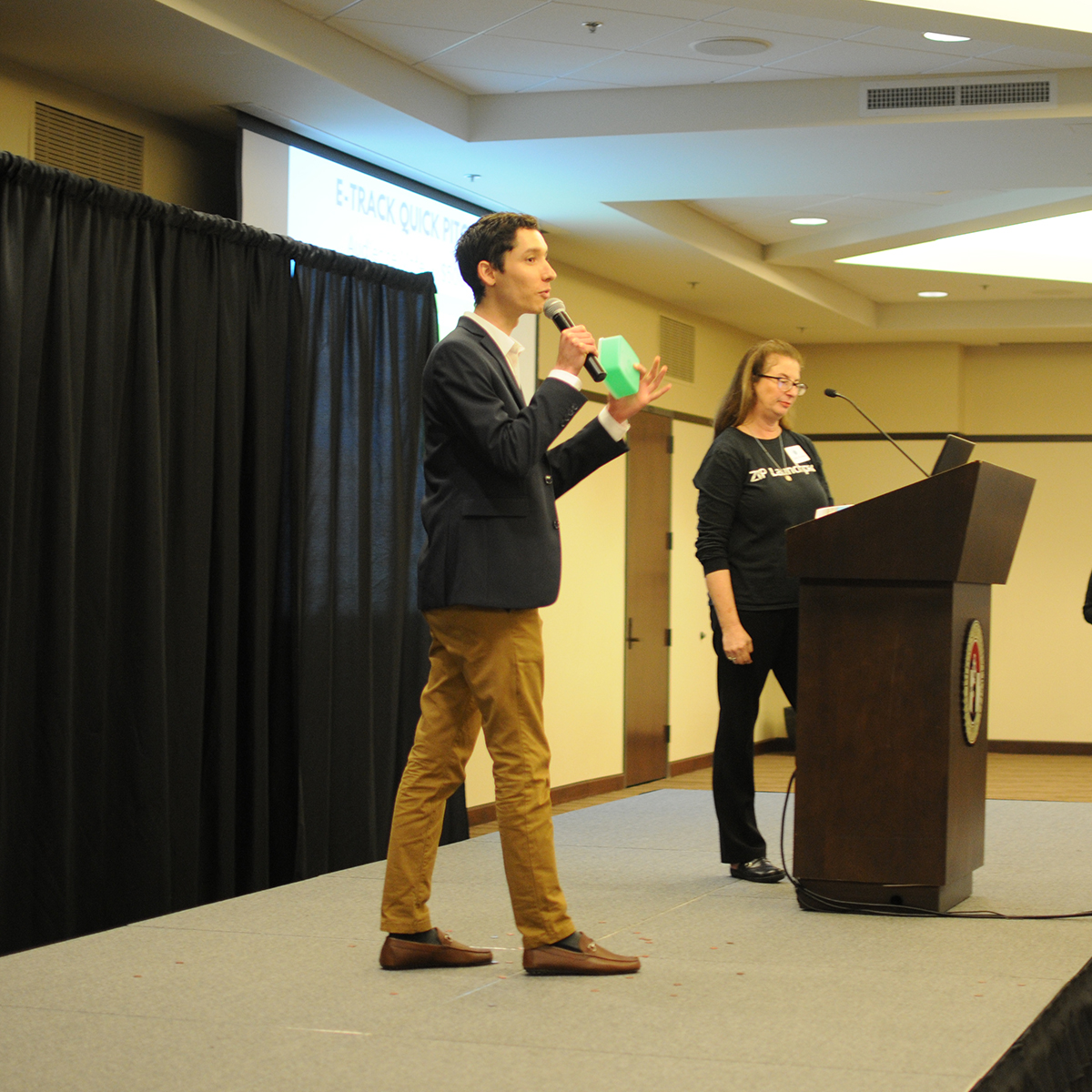 Josh Munoz Pitching on Stage